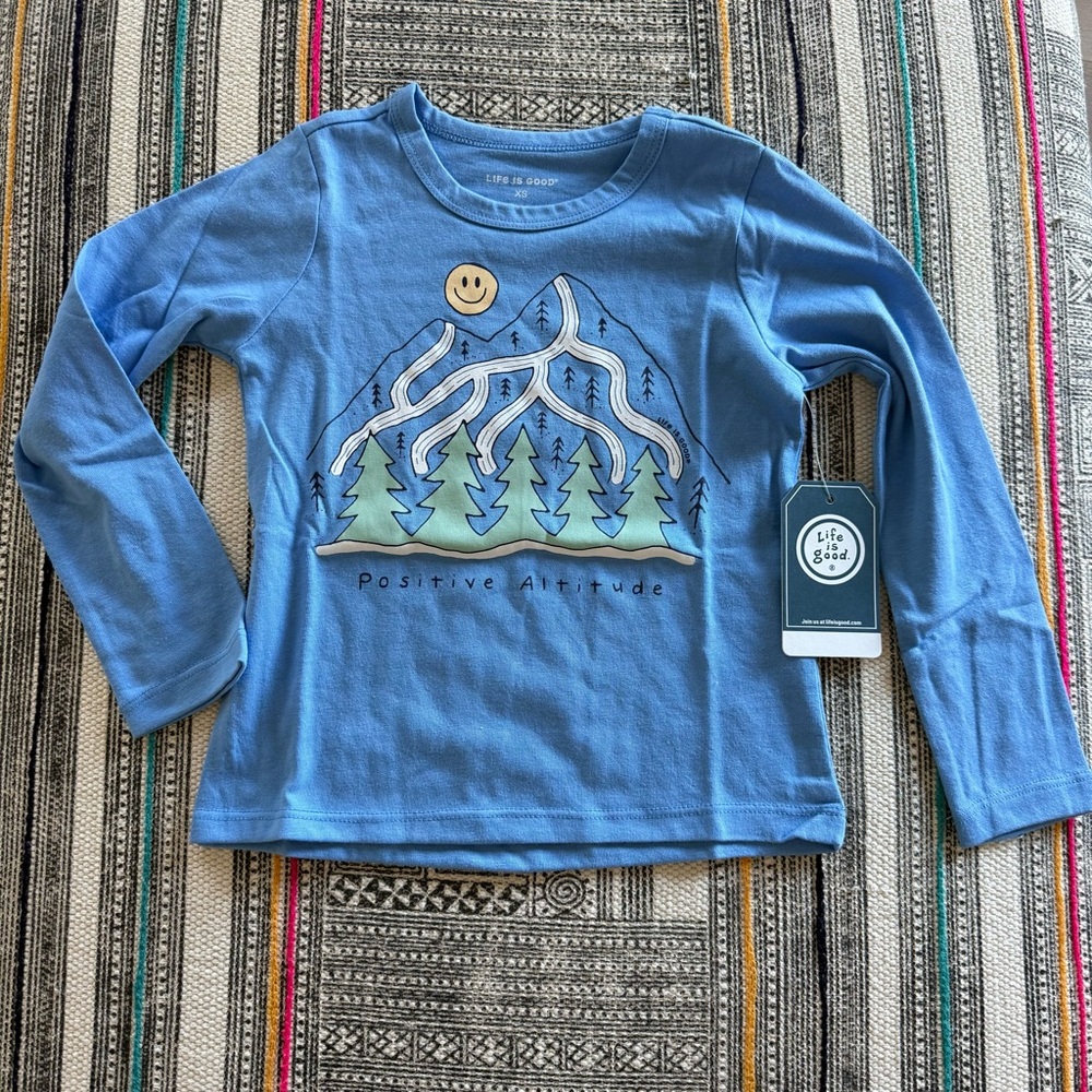 Life is Good Girls Long Sleeve Mountain Tee